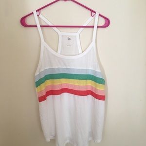 🌙 SO rainbow racerback tank